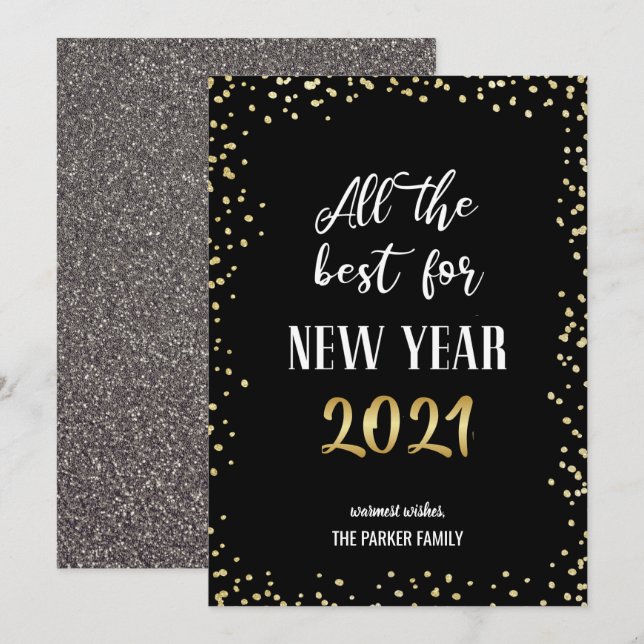 Cartão De Festividades Todos Os Melhores Para O NOVO ANO 2021 | Festivo (Frente/Verso)