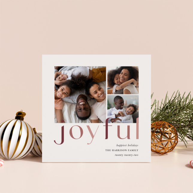 Cartão De Festividades Tom Joyful | 3 Colagem de Fotografias (Criador carregado)