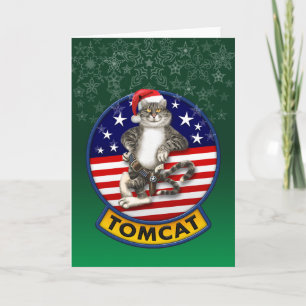 Cartão De Festividades Tomcat Mascot Christmas