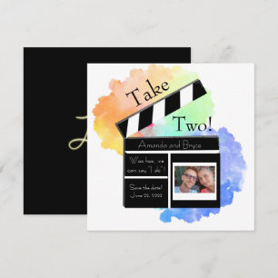 Cartão De Festividades Tome 2 salve a data nuvem arco-íris