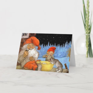 Cartão De Festividades Tomtes Scandinavian Elf Christmas Card