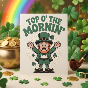 Cartão De Festividades Top O Mornin Festa Irlandesa Sortuda Arte