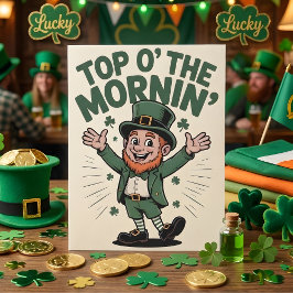 Cartão De Festividades Top O The Mornin Shamrock Party Design