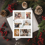 Cartão De Festividades Toque de Colagem de Fotos Holly Minimal<br><div class="desc">6 áreas de fotos em várias orientações; o "quadro" branco pode ser mudado para qualquer cor no editor; mais ou escale acentuações ocas para se adequar ao seu texto e fotos. Escolha suas próprias fontes também! Adicione uma mensagem à parte traseira ou mais fotos,  se desejar.</div>