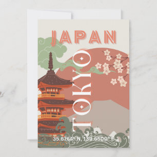 Cartão De Festividades Tóquio Japão Viagem Art, Retro-Viagem Art