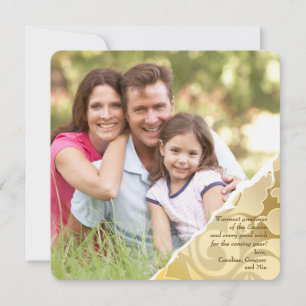 Cartão De Festividades Torn Edges Photo Holiday Card