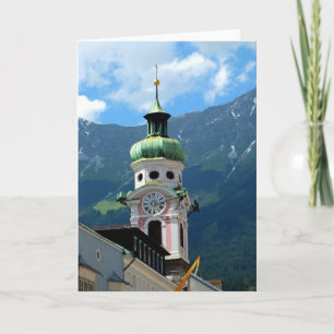 Cartão De Festividades Torre de relógio em Innsbruck