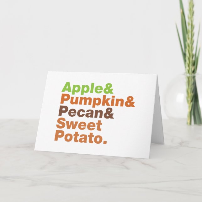 Cartão De Festividades Tortas de Feriado ~ Natal Festivo de Ação de Graça (Frente)