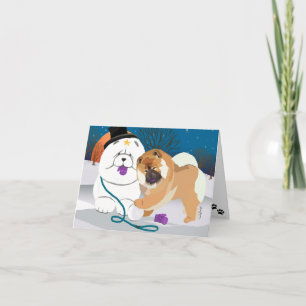 Cartão De Festividades TOTALLY S-MITTEN   Chow Holiday Card