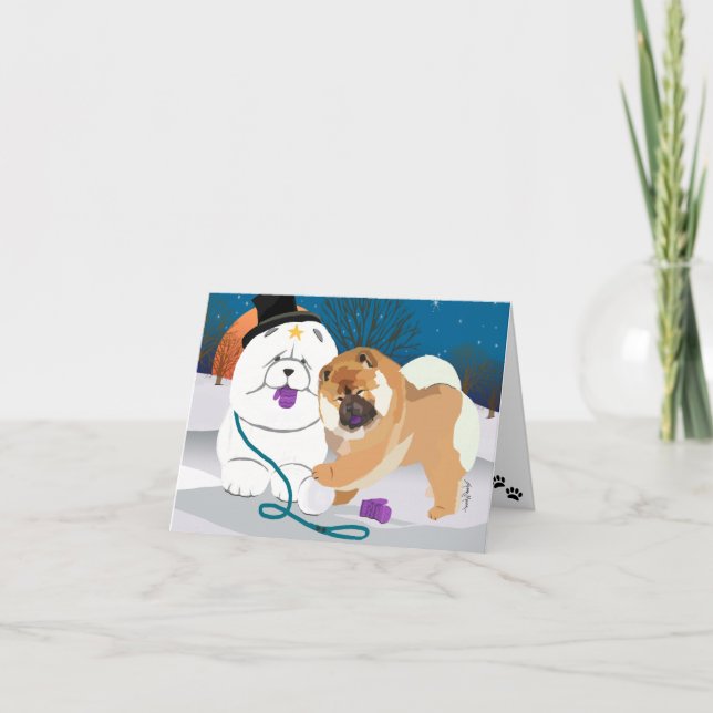 Cartão De Festividades TOTALLY S-MITTEN   Chow Holiday Card (Frente)