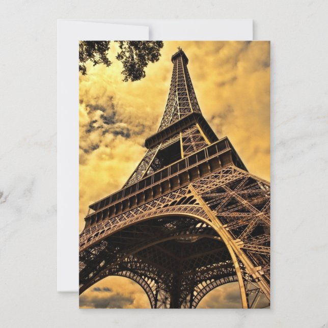 Cartão De Festividades Tour Eiffel Paris França (Frente)