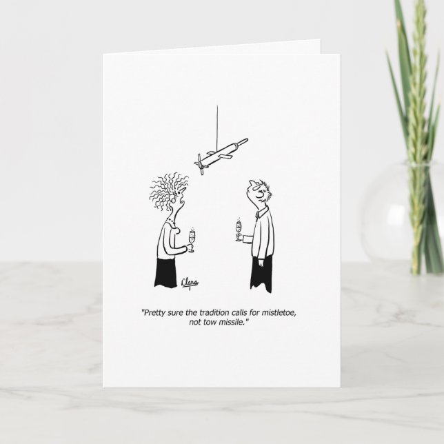 Cartão De Festividades Tow missile or mistletoe New Year's greeting card (Frente)