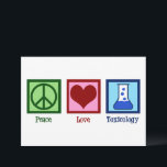 Cartão De Festividades Toxicologista de Paz e Amor<br><div class="desc">Toxicologia do Amor pela Paz. Um cartão de férias de toxicologista legal para um cientista que trabalha num laboratório como especialista em veneno e envenenamento. Apoie os pesquisadores de toxicidade com este cartão de Natal fofo!</div>