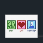 Cartão De Festividades Toxicologista de Paz e Amor<br><div class="desc">Toxicologia do Amor pela Paz. Um cartão de férias de toxicologista legal para um cientista que trabalha num laboratório como especialista em veneno e envenenamento. Apoie os pesquisadores de toxicidade com este cartão de Natal fofo!</div>