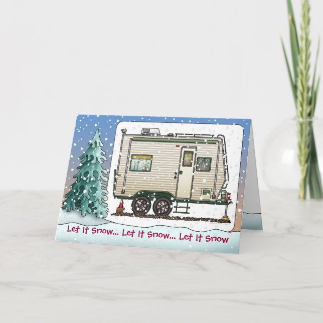 Cartão De Festividades Toy Hauler Trailer Camper Holiday Cards (Frente)