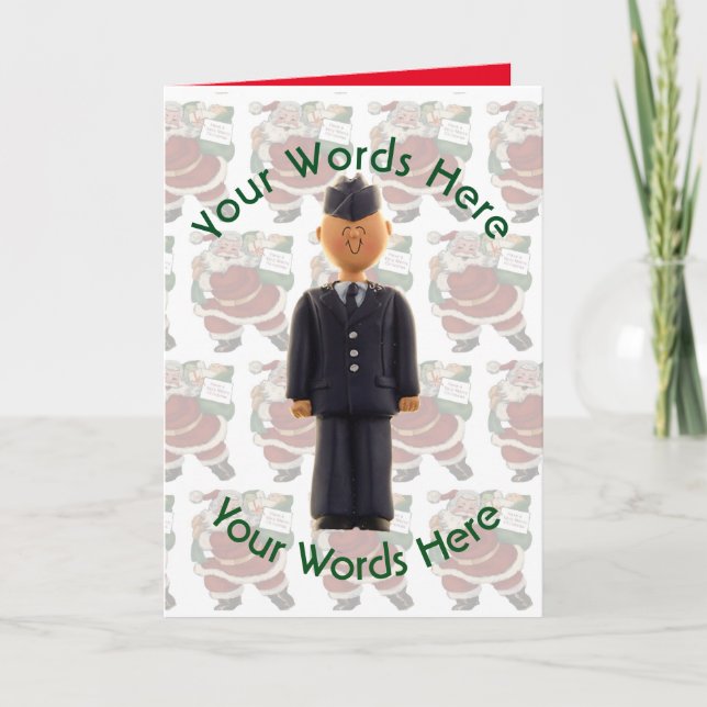 Cartão De Festividades Toy White Airman - Natal Personalizado (Frente)