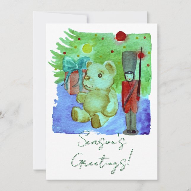 Cartão De Festividades Toys Under The Tree Christmas Card (Frente)