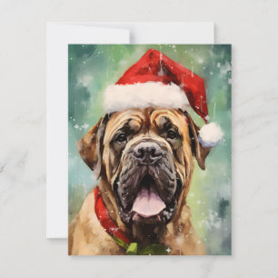 Cartão De Festividades Trabalho de arte de Natal Mastiff