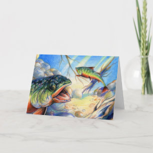 Cartão De Festividades Trabalho de arte de vencedora de crianças: truta-b