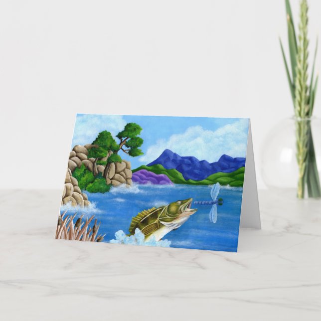 Cartão De Festividades Trabalho de arte de vitória das crianças: walleye (Frente)