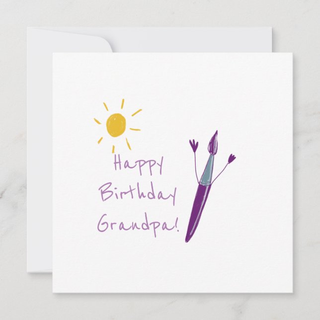 Cartão De Festividades Trabalho de arte do seu filho para o vovô (Frente)