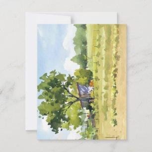 Cartão De Festividades Traço De Jardim Em Aquarelas