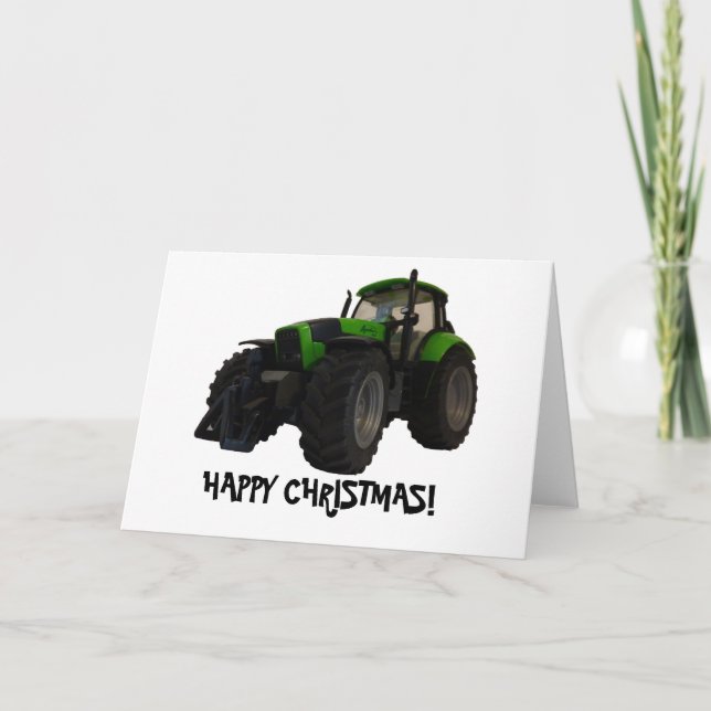 Cartão De Festividades Tractor christmas card (Frente)