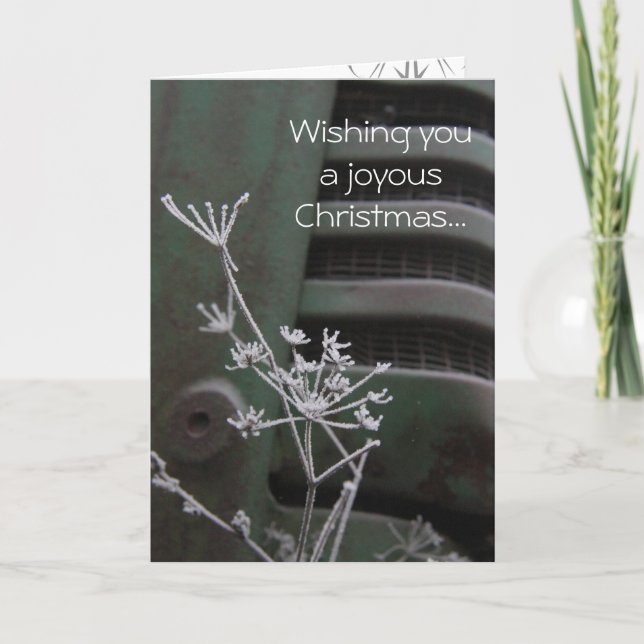 Cartão De Festividades Tractor Joyous Christmas Card (Frente)