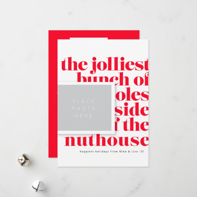 Cartão De Festividades Tradição de Bunch Mais Jolliest com Trio Backer (Frente/Verso In Situ)