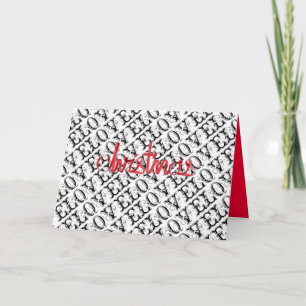 Cartão De Festividades Tradicional Black White Love Modern Red Christmas
