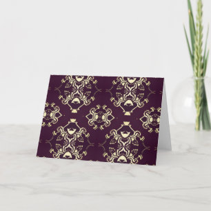 Cartão De Festividades Traditional Royal Purple Gold Brocade