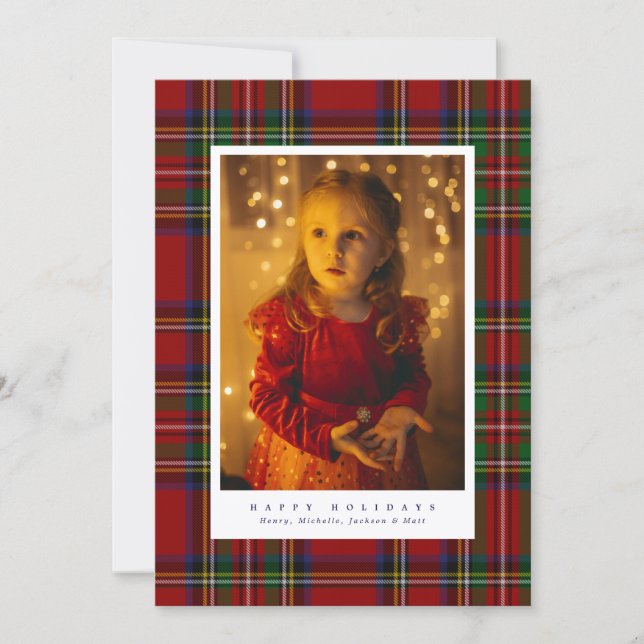 Cartão De Festividades Traditional Royal Stewart Tartan Plaid Photo (Frente)
