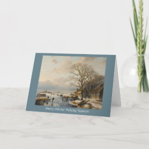 Cartão De Festividades Traditional Xmas winter landscape New Year card