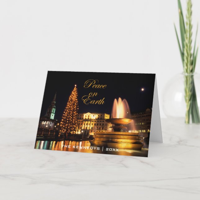 Cartão De Festividades Trafalgar Square at Christmas, London (Frente)