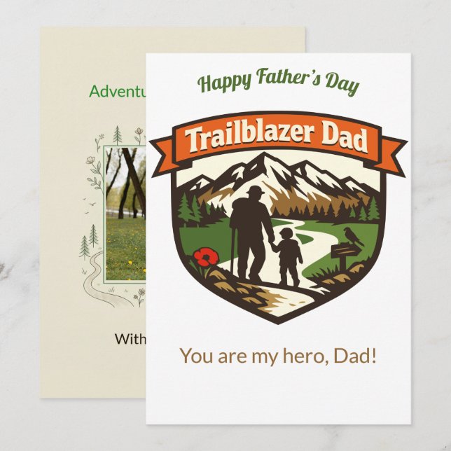 Cartão De Festividades Trailblazer Dad Customizable Father's Day (Frente/Verso)