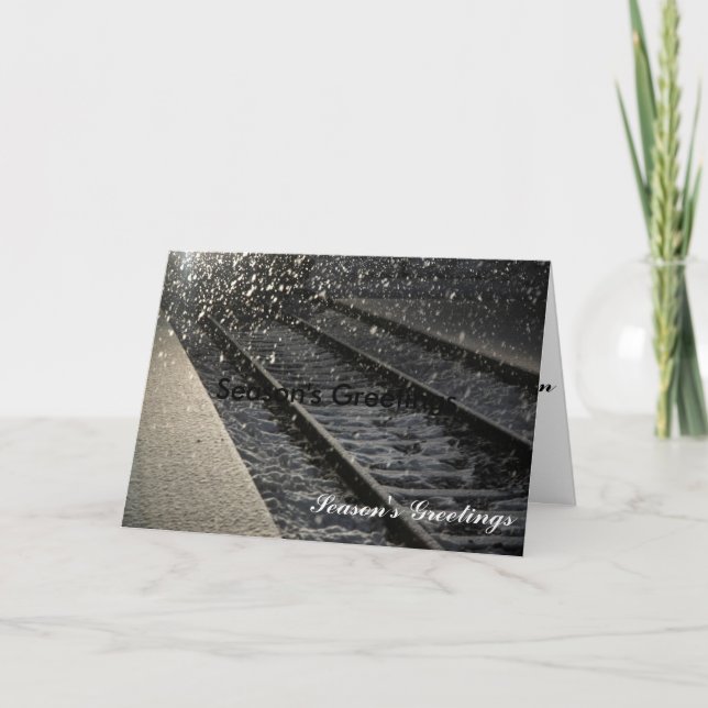 Cartão De Festividades Train Station in Winter (Frente)