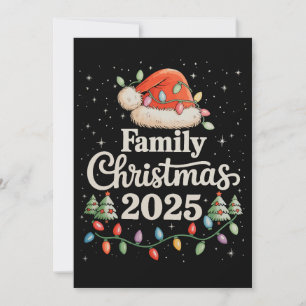 Cartão De Festividades Traje de Natal Combinando para a Família 2025 Feri