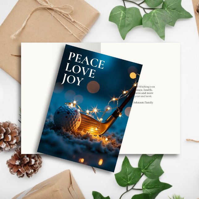 Cartão De Festividades Tranquilo Snowy Night Golf Natal (Criador carregado)