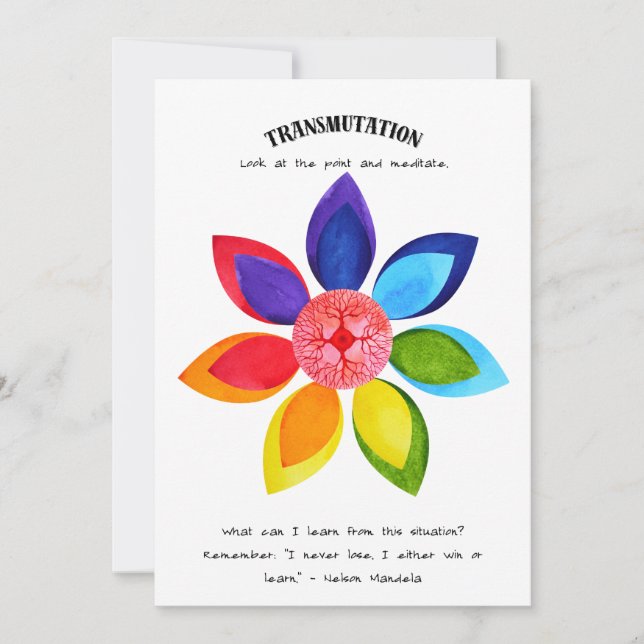Cartão De Festividades Transmutação e Aprendendo Afirmação Positiva (Frente)