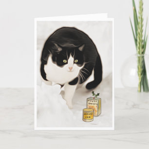 Cartão De Festividades Tratamentos de gatos de Natal