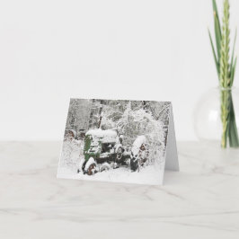 Cartão De Festividades Trator coberto por neve