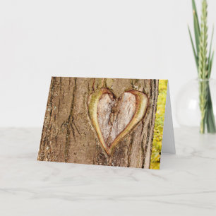 Cartão De Festividades Tree Carved Heart Valentines Day Card