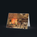 Cartão De Festividades Tree Skaters<br><div class="desc">Holiday crowds enjoying ice skating and the Christmas tree in Rockefeller Center</div>