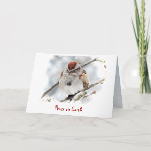 Cartão De Festividades Tree Sparrow Seasons Greetings