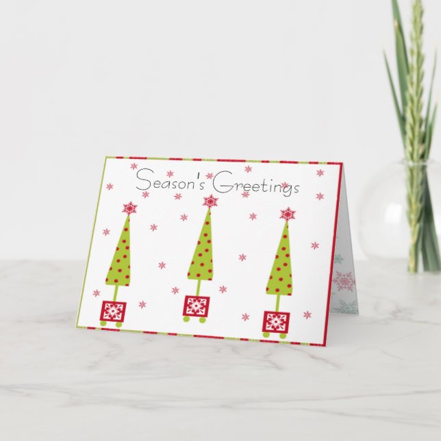 Cartão De Festividades Trees Greeting Card (Frente)