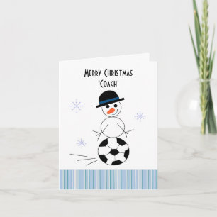 Cartão De Festividades Treinador de Futebol de Boneco de Neve