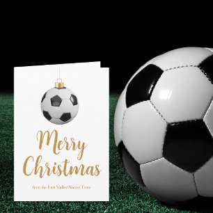 Cartão De Festividades Treinador de Futebol Personalizado Feliz Natal Fut