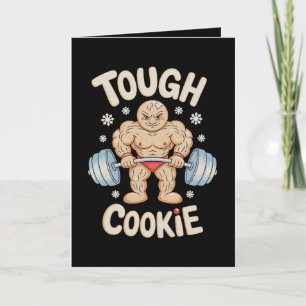 Cartão De Festividades Treino de Ginásio Tough Cookie Gingerbread Natal