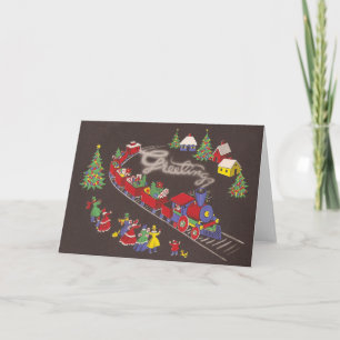 Cartão De Festividades trem de Natal
