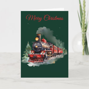 Cartão De Festividades Trem de Natal